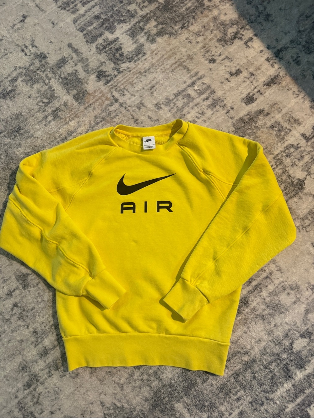 Nike Yellow Crewneck Sweatshirt with Black Swoosh